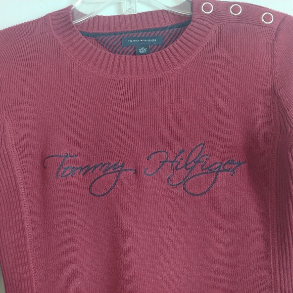 Tommy Hilfiger Sweater Women’s Maroon XS - Picture 7 of 9